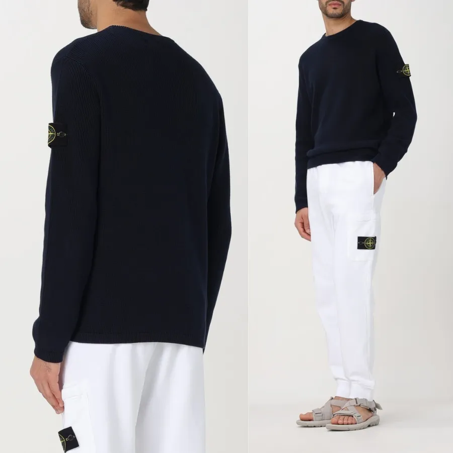 STONE ISLAND  |Pullovers Street Style Long Sleeves Cotton Logo Sweatshirts