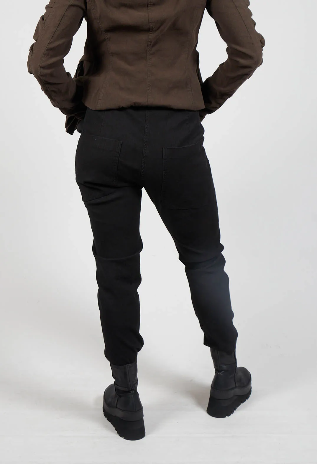 Straight Fit Trousers in Black