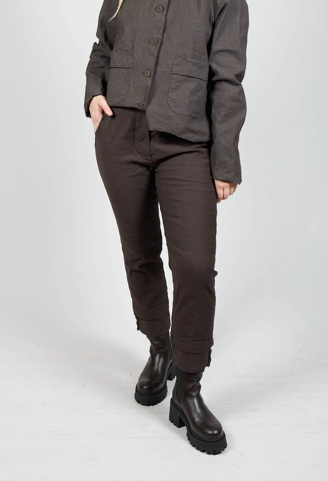 Straight Leg Trousers in Ebano