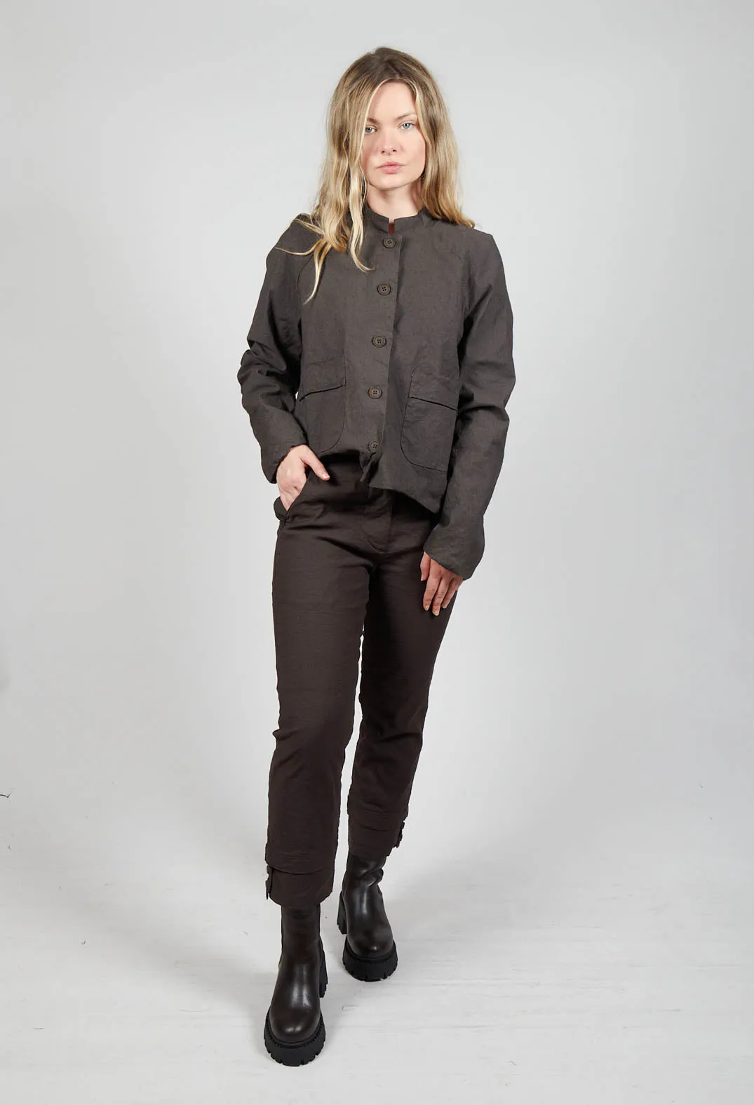 Straight Leg Trousers in Ebano