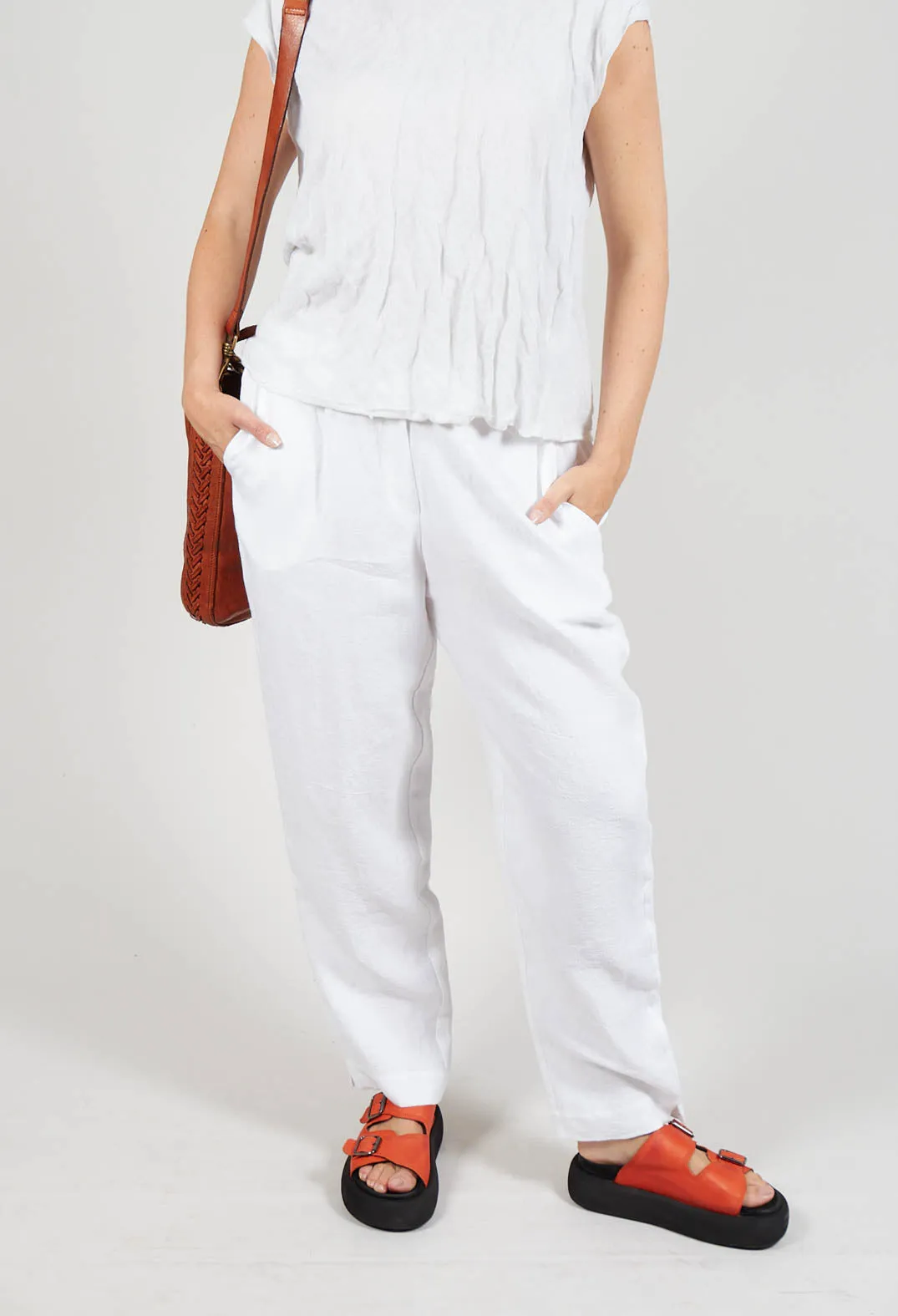 Straight Leg Trousers in White