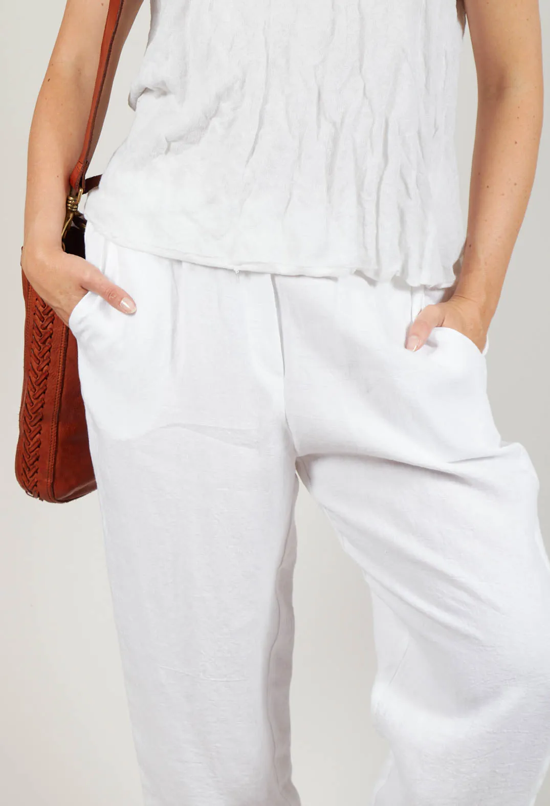 Straight Leg Trousers in White