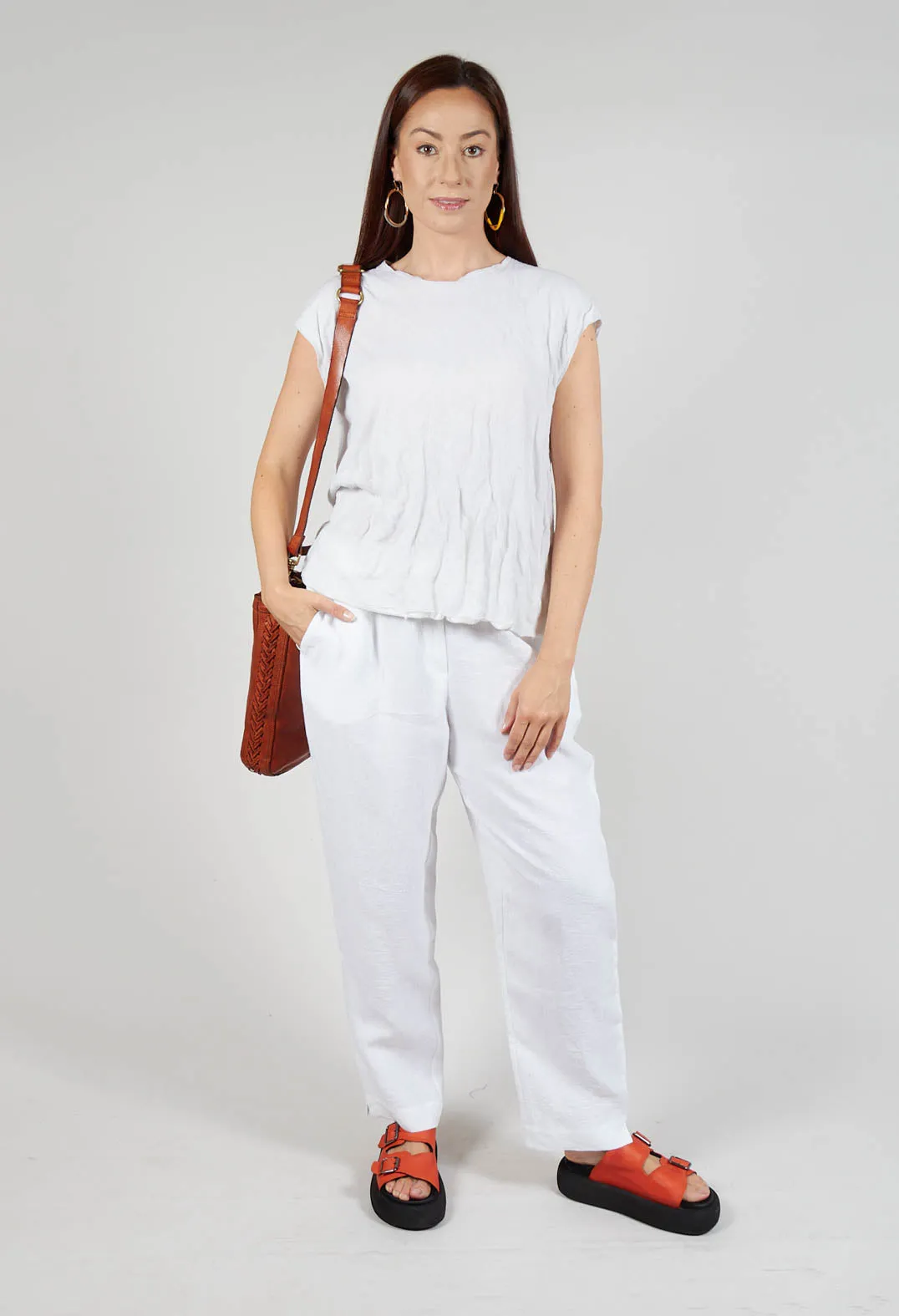 Straight Leg Trousers in White