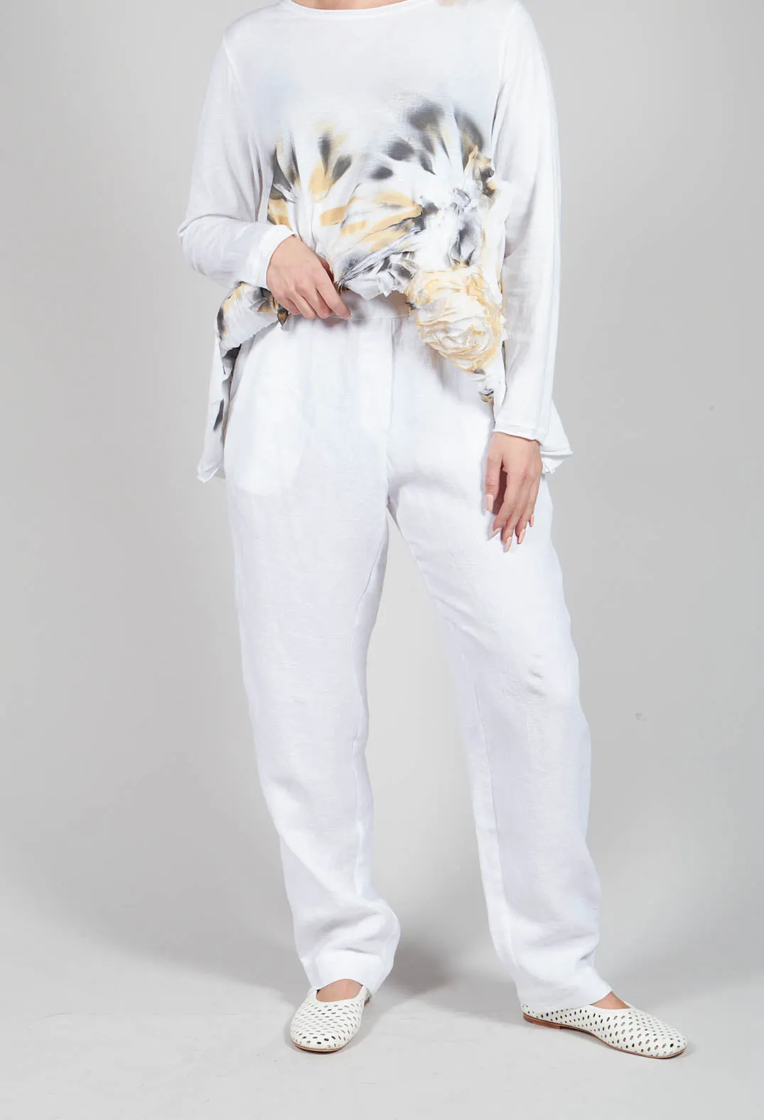 Straight Leg Trousers in White