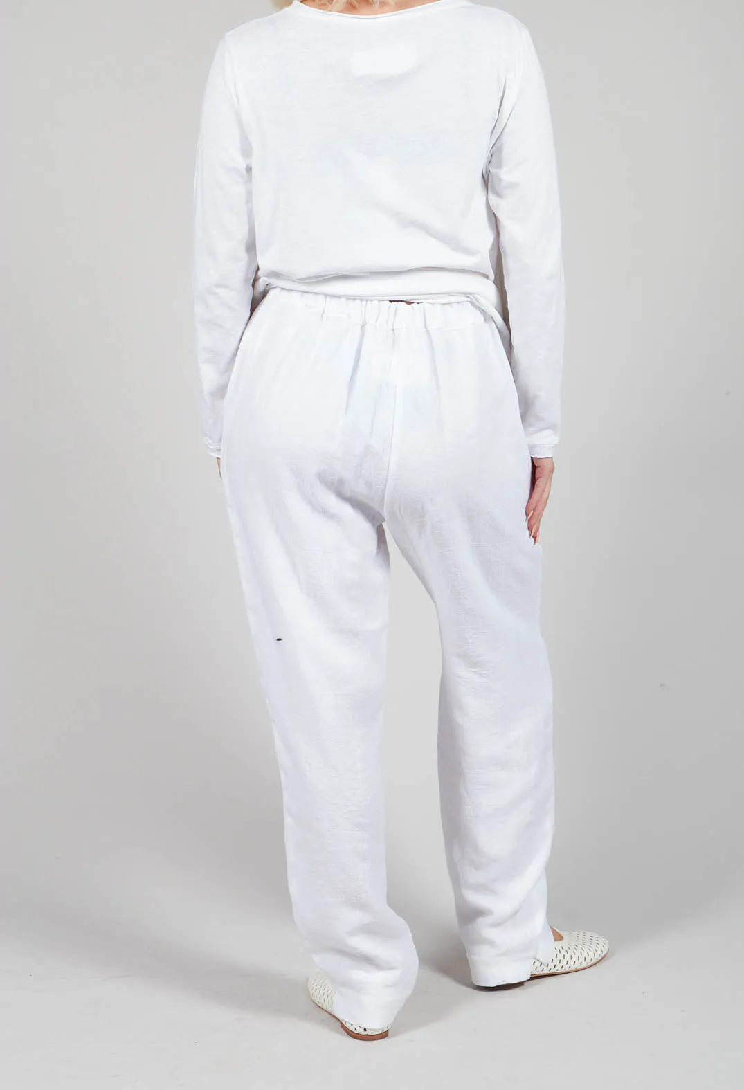 Straight Leg Trousers in White