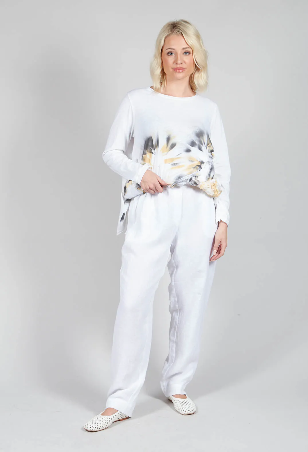 Straight Leg Trousers in White