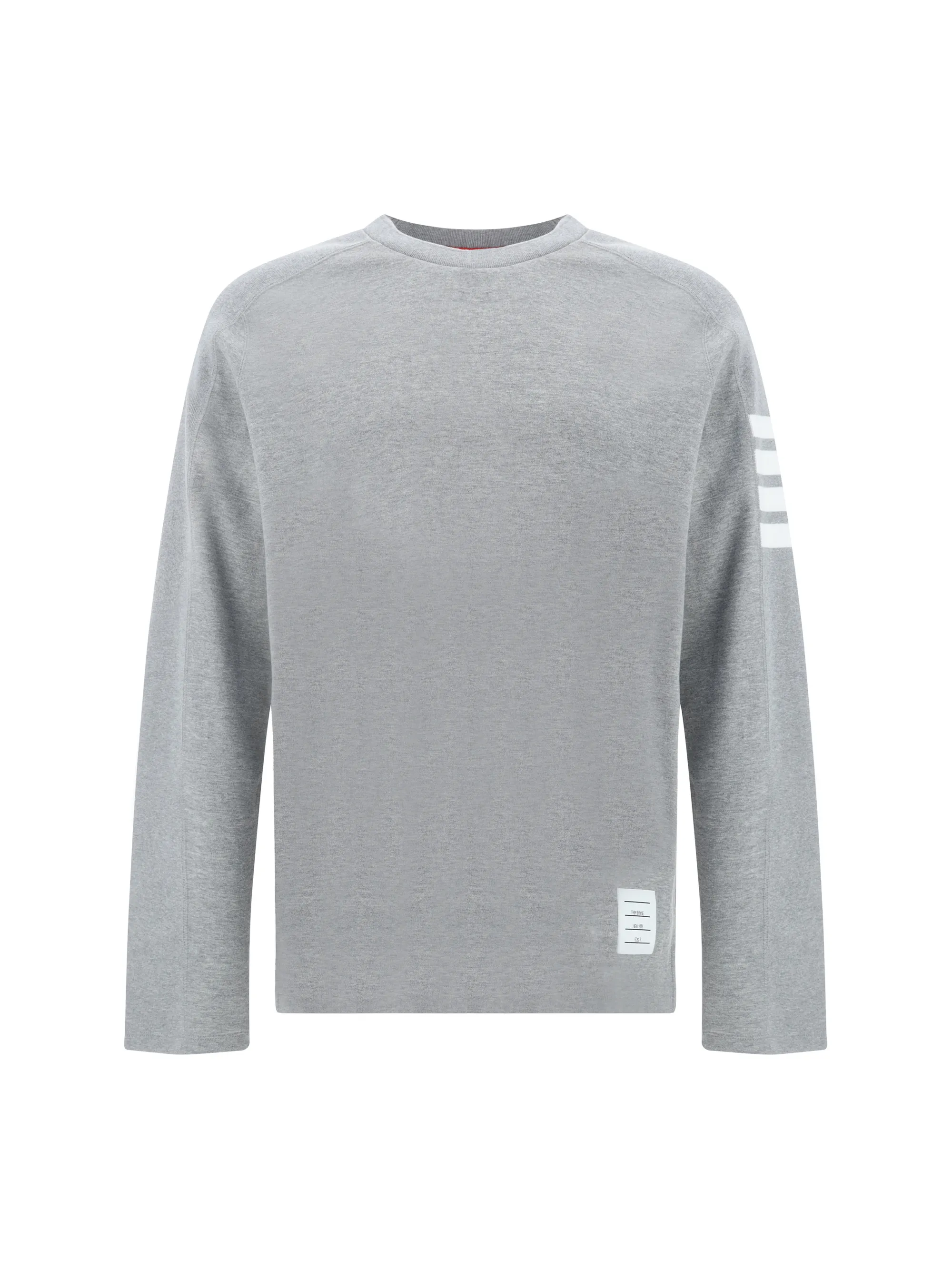 THOM BROWNE  |Crew Neck Monogram Long Sleeves Cotton Long Sleeve T-shirt