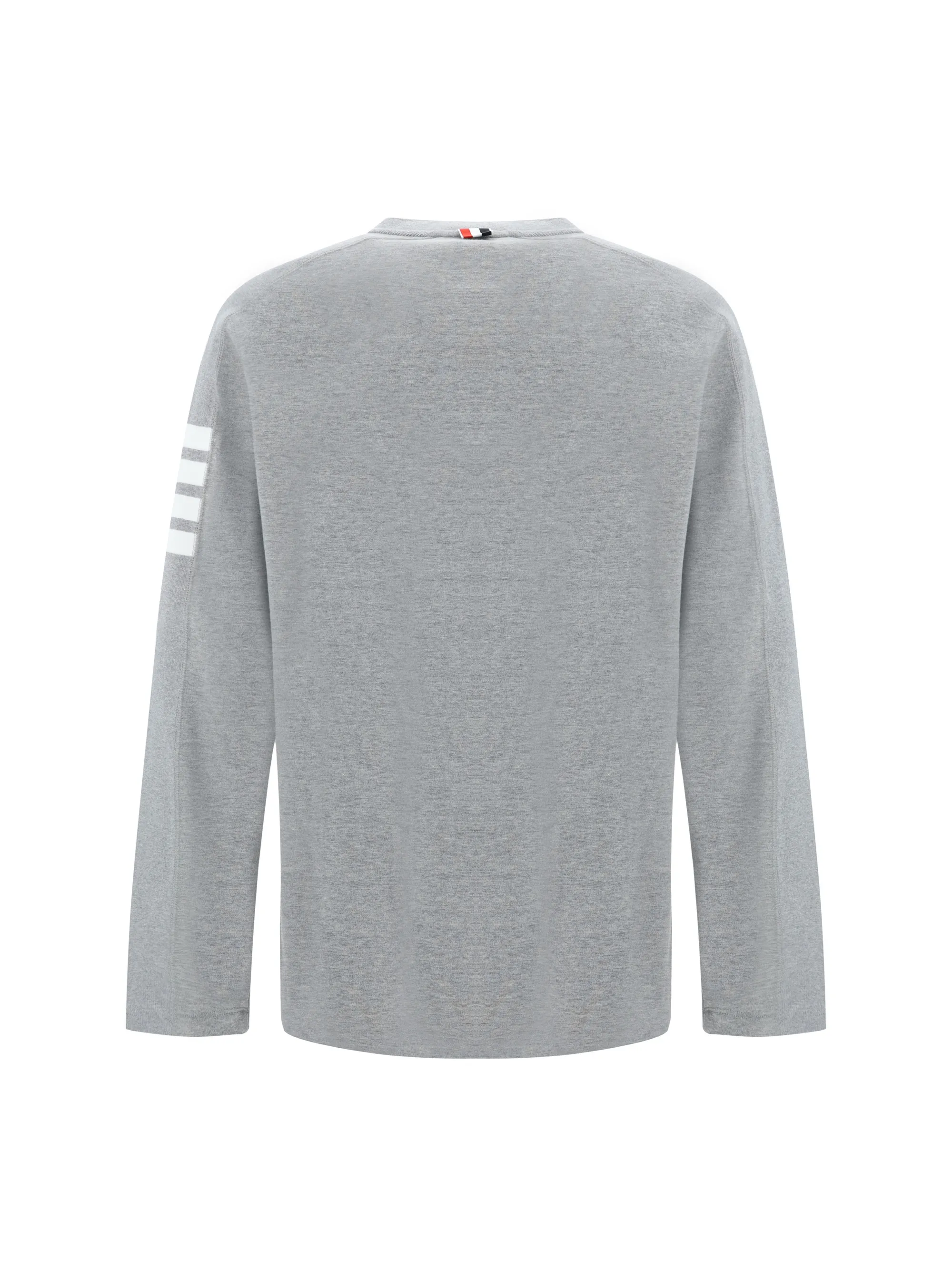 THOM BROWNE  |Crew Neck Monogram Long Sleeves Cotton Long Sleeve T-shirt