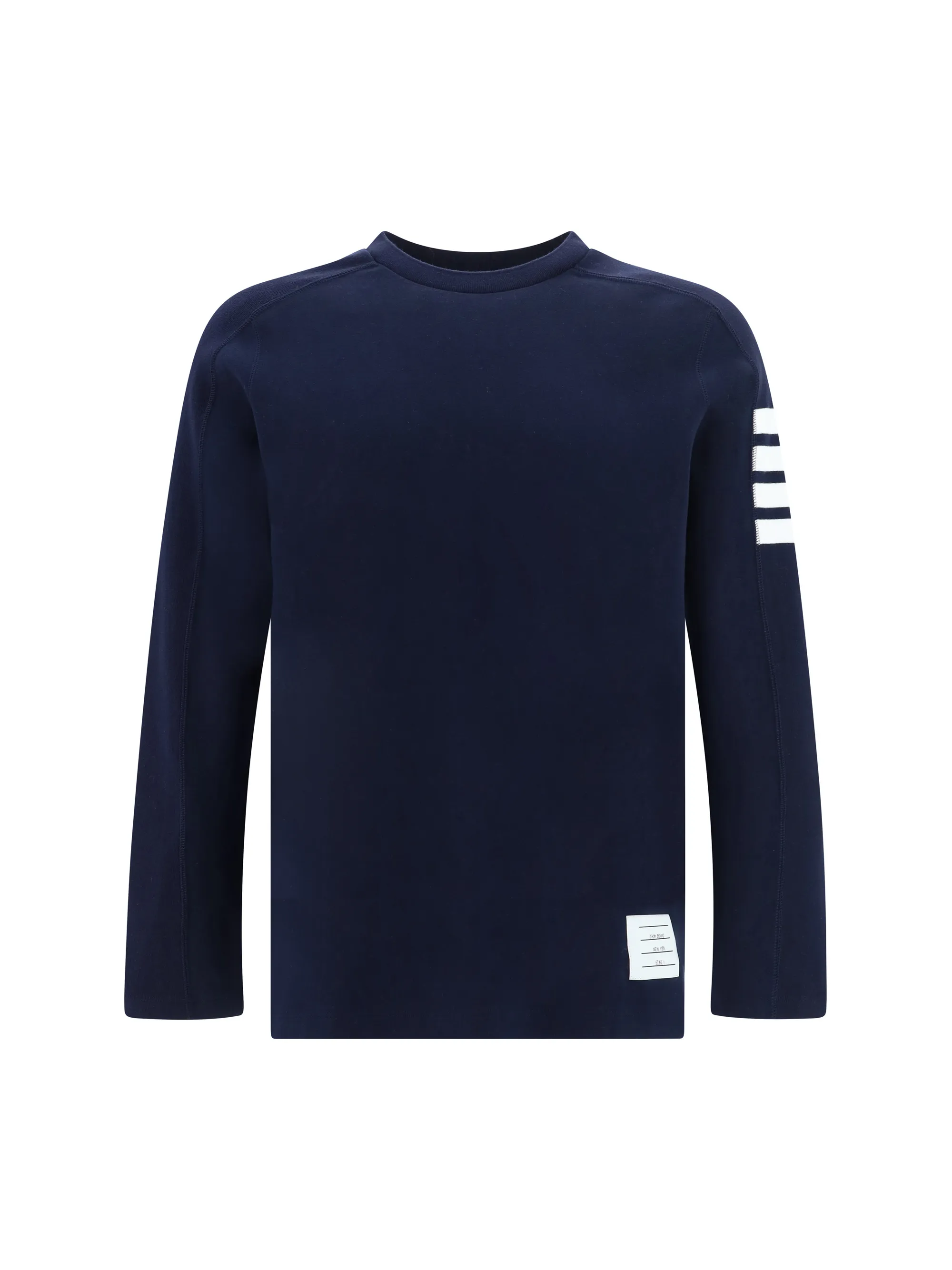 THOM BROWNE  |Crew Neck Monogram Long Sleeves Cotton Long Sleeve T-shirt