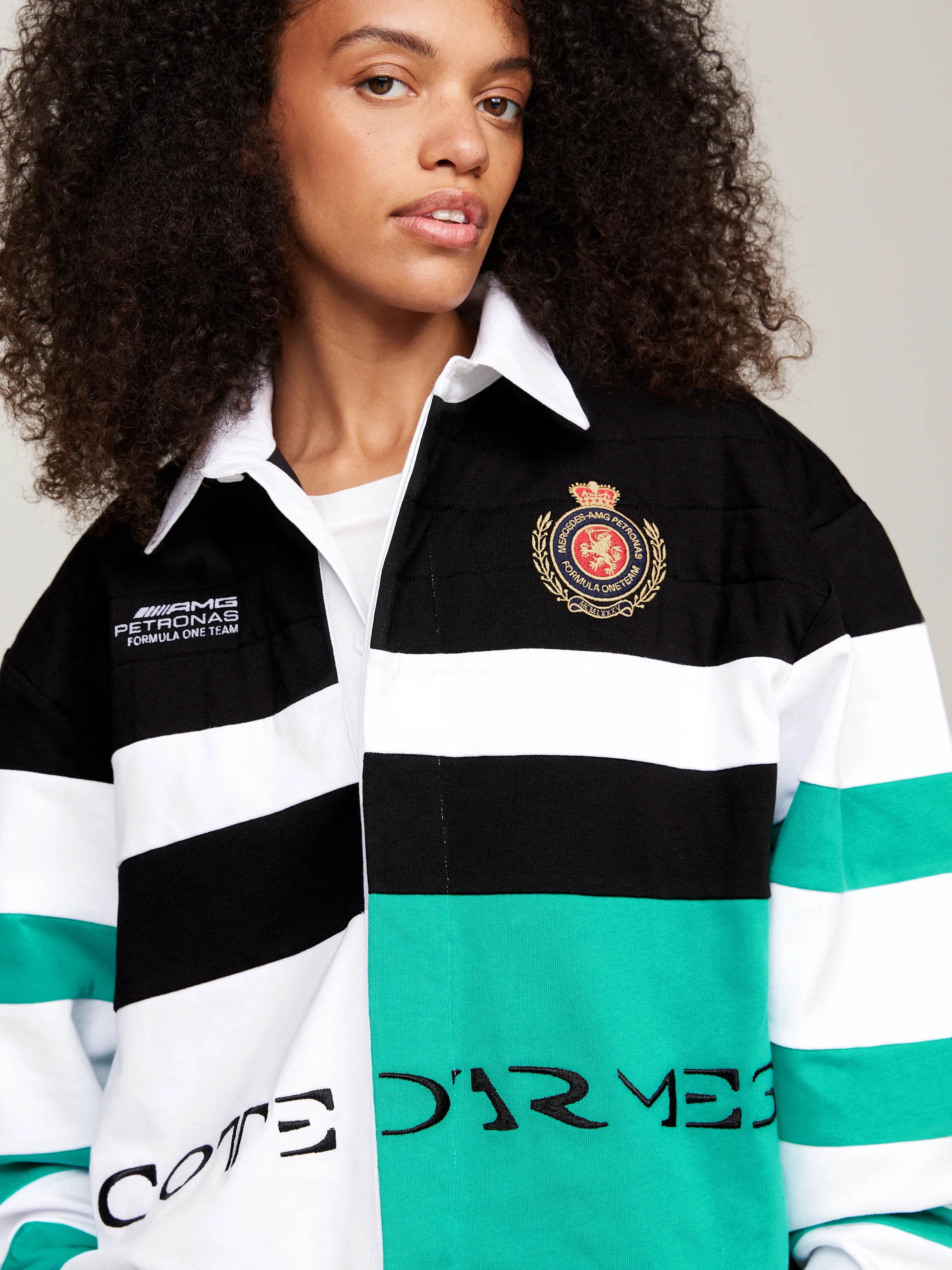 Tommy x Mercedes F1 x CR Colour-Blocked Back Logo Rugby Shirt | Sweatshirts & Hoodies | Tommy Hilfiger