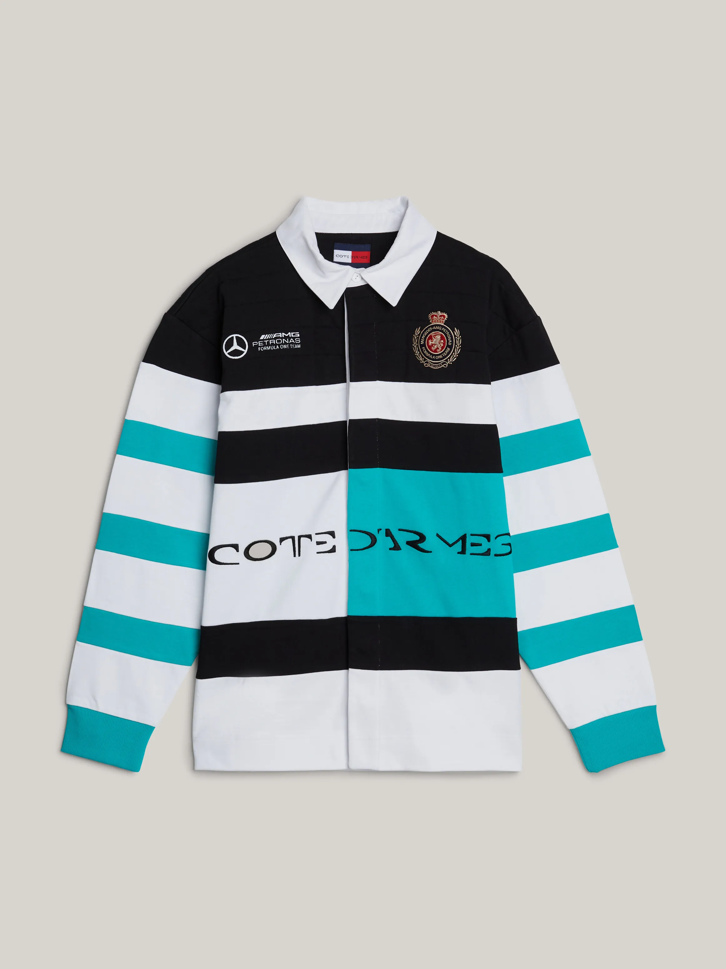 Tommy x Mercedes F1 x CR Colour-Blocked Back Logo Rugby Shirt | Sweatshirts & Hoodies | Tommy Hilfiger