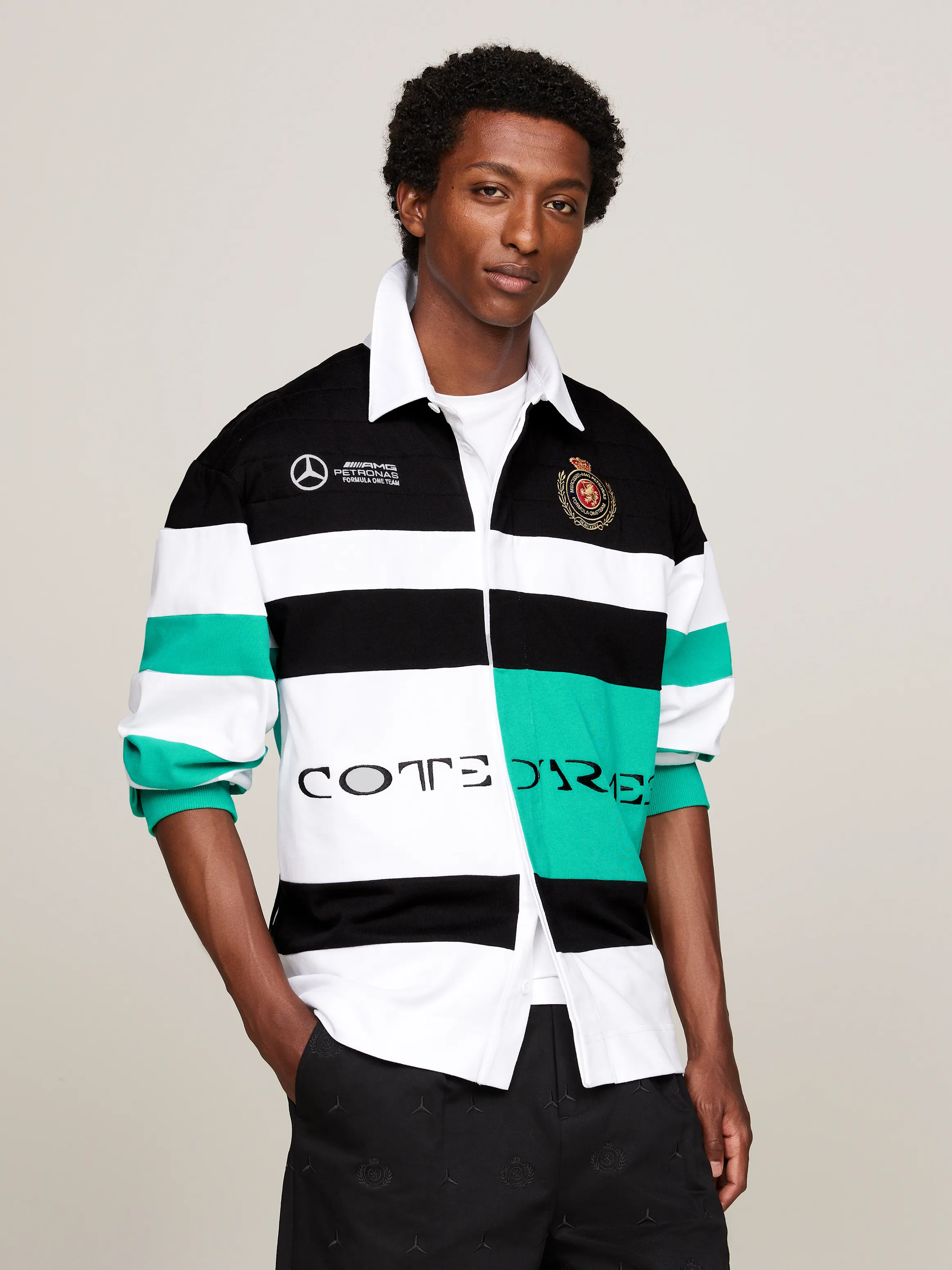 Tommy x Mercedes F1 x CR Colour-Blocked Back Logo Rugby Shirt | Sweatshirts & Hoodies | Tommy Hilfiger