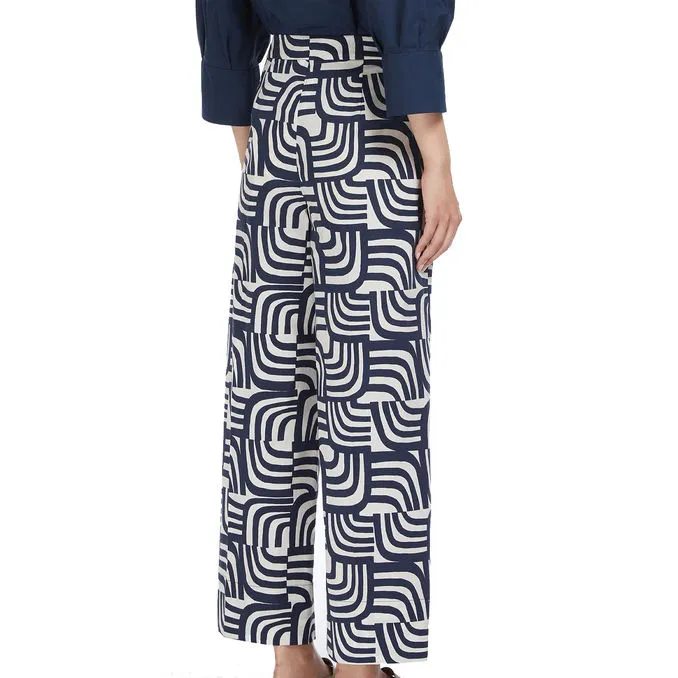 TROUSERS BELLA Woman Ecru Blue 