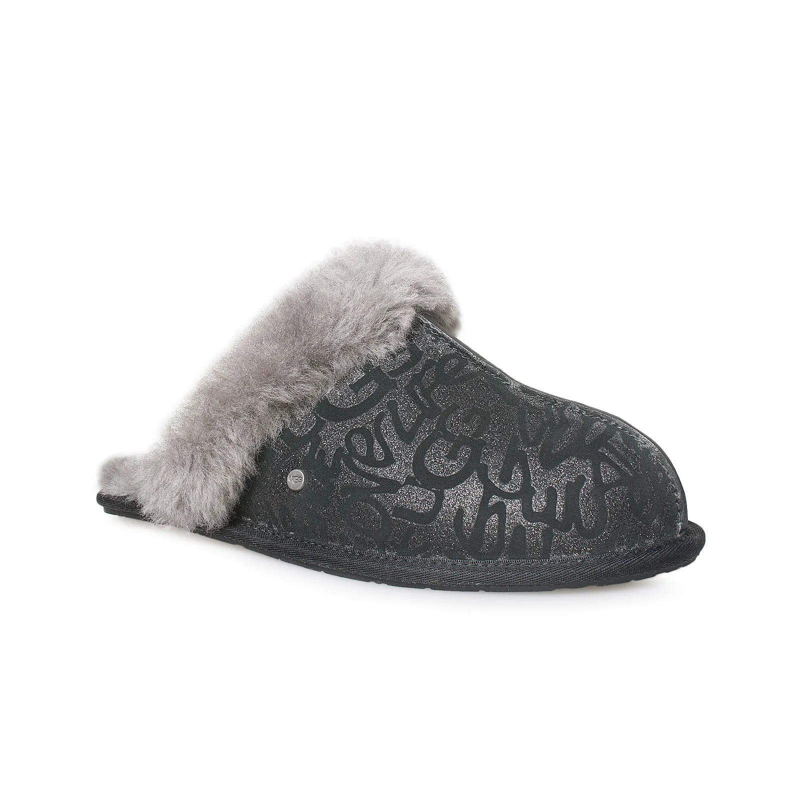 UGG Scuffette II Sparkle Graffiti Black Slippers - Women's