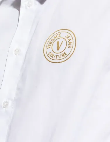 VERSACE JEANS  |Street Style Long Sleeves Plain Cotton Logo Shirts