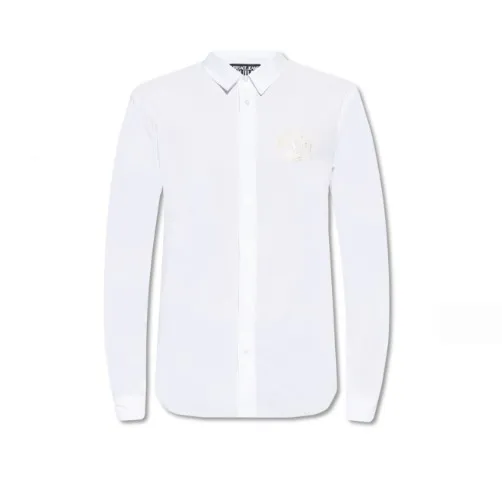 VERSACE JEANS  |Street Style Long Sleeves Plain Cotton Logo Shirts