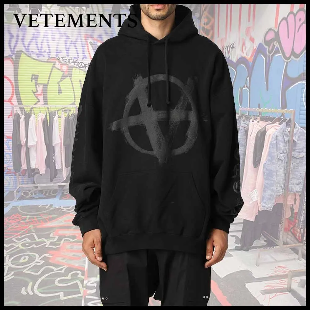 VETEMENTS  |Pullovers Unisex Street Style Long Sleeves Plain Cotton Logo