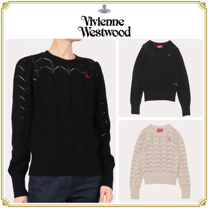 Vivienne Westwood  |Casual Style Long Sleeves Plain Cotton Logo