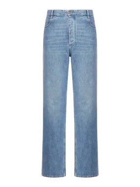 Wide leg jeans in Indigo vintage wash denim