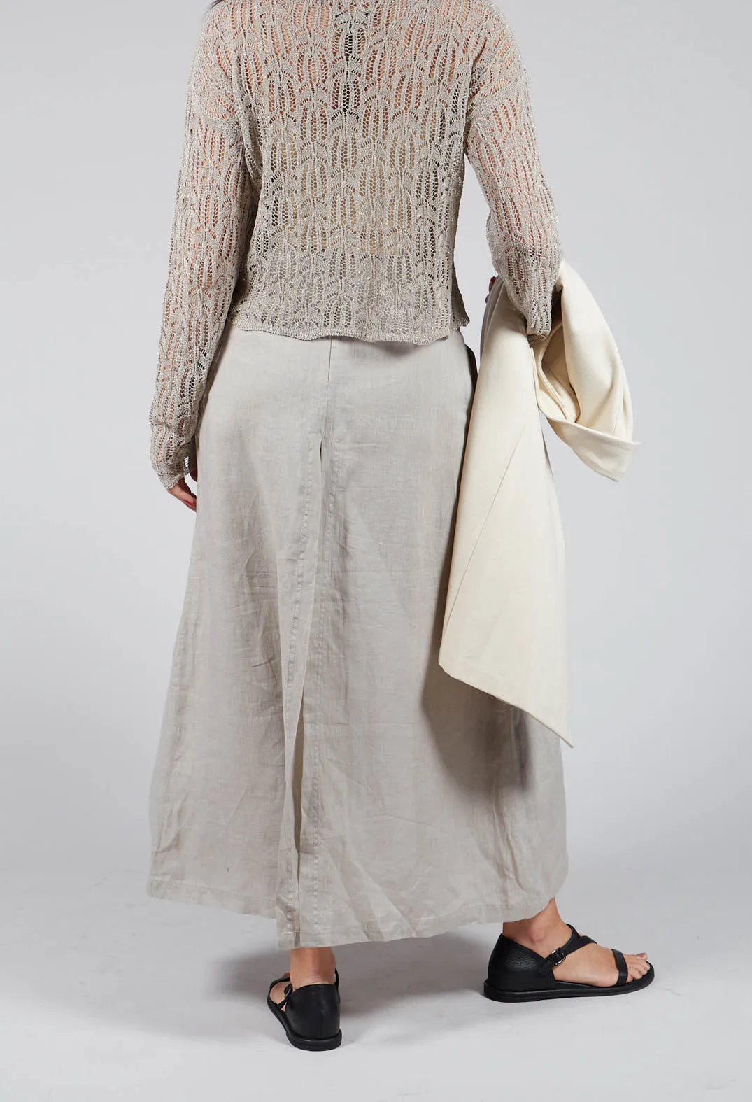 Wide Leg Trousers in Beige