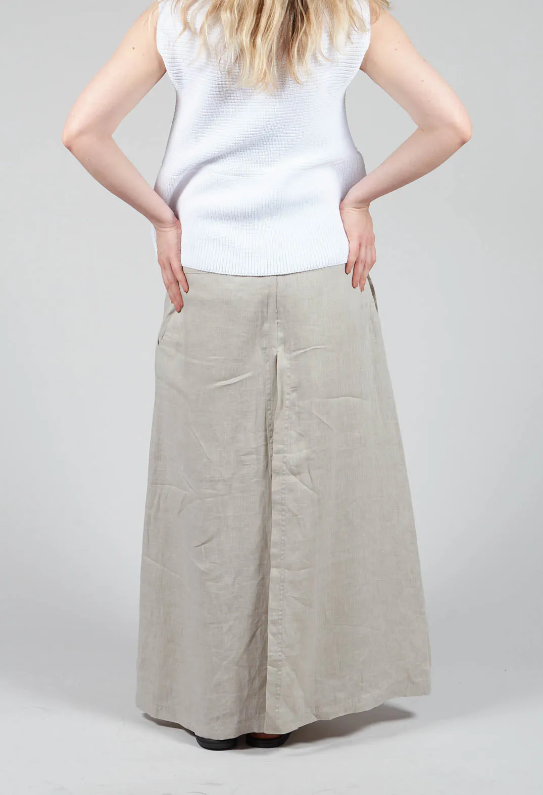 Wide Leg Trousers in Beige