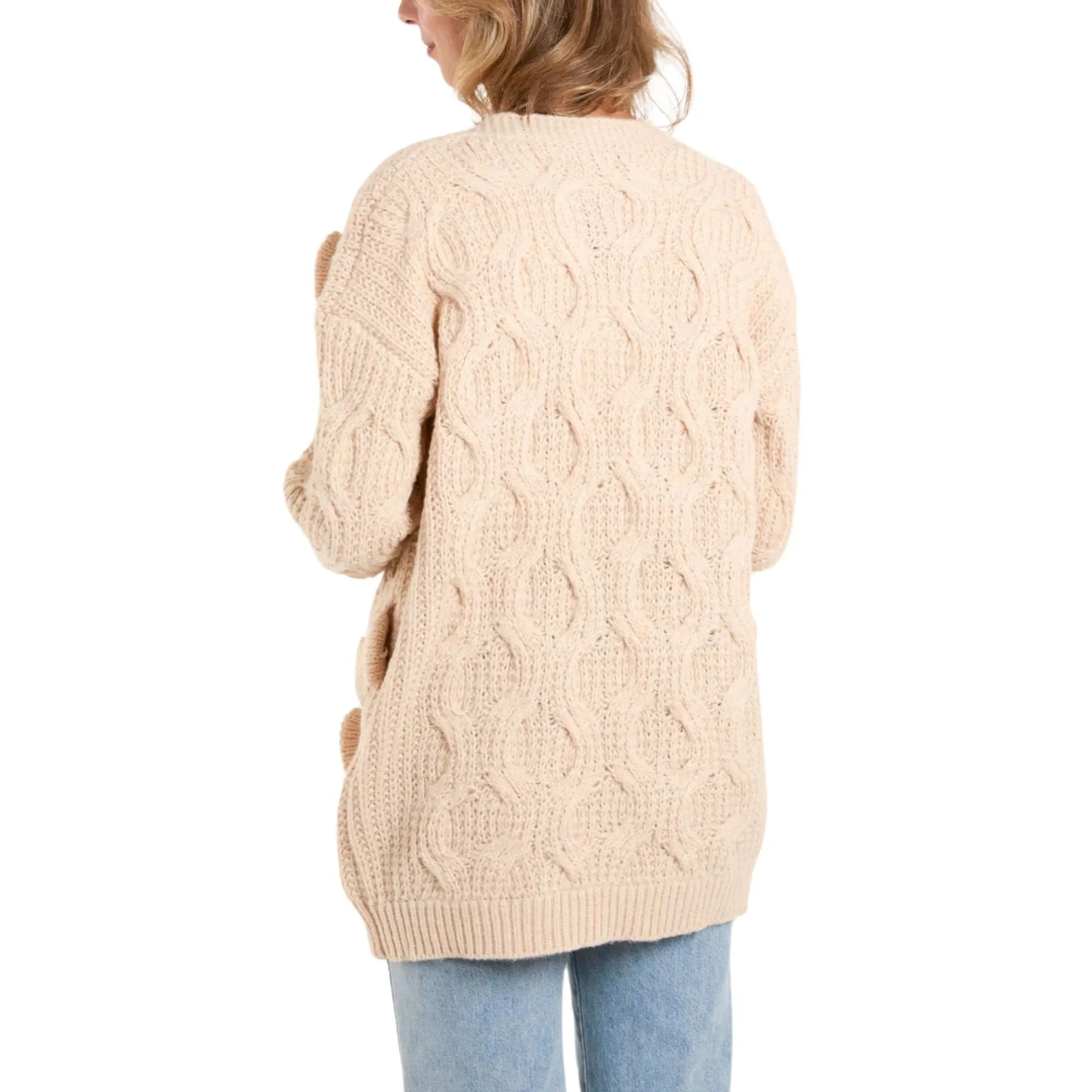 Womens Chunky Bow Cardigan