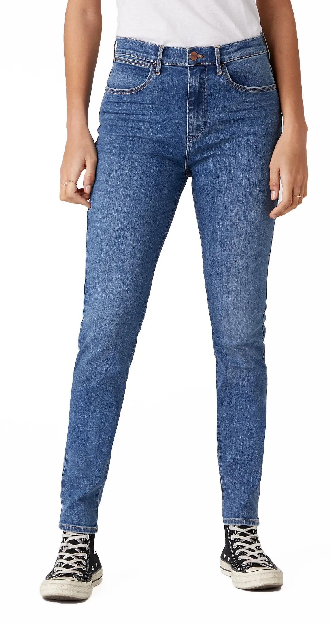 Wrangler High Rise Skinny Stretch Jeans Wonder Blue