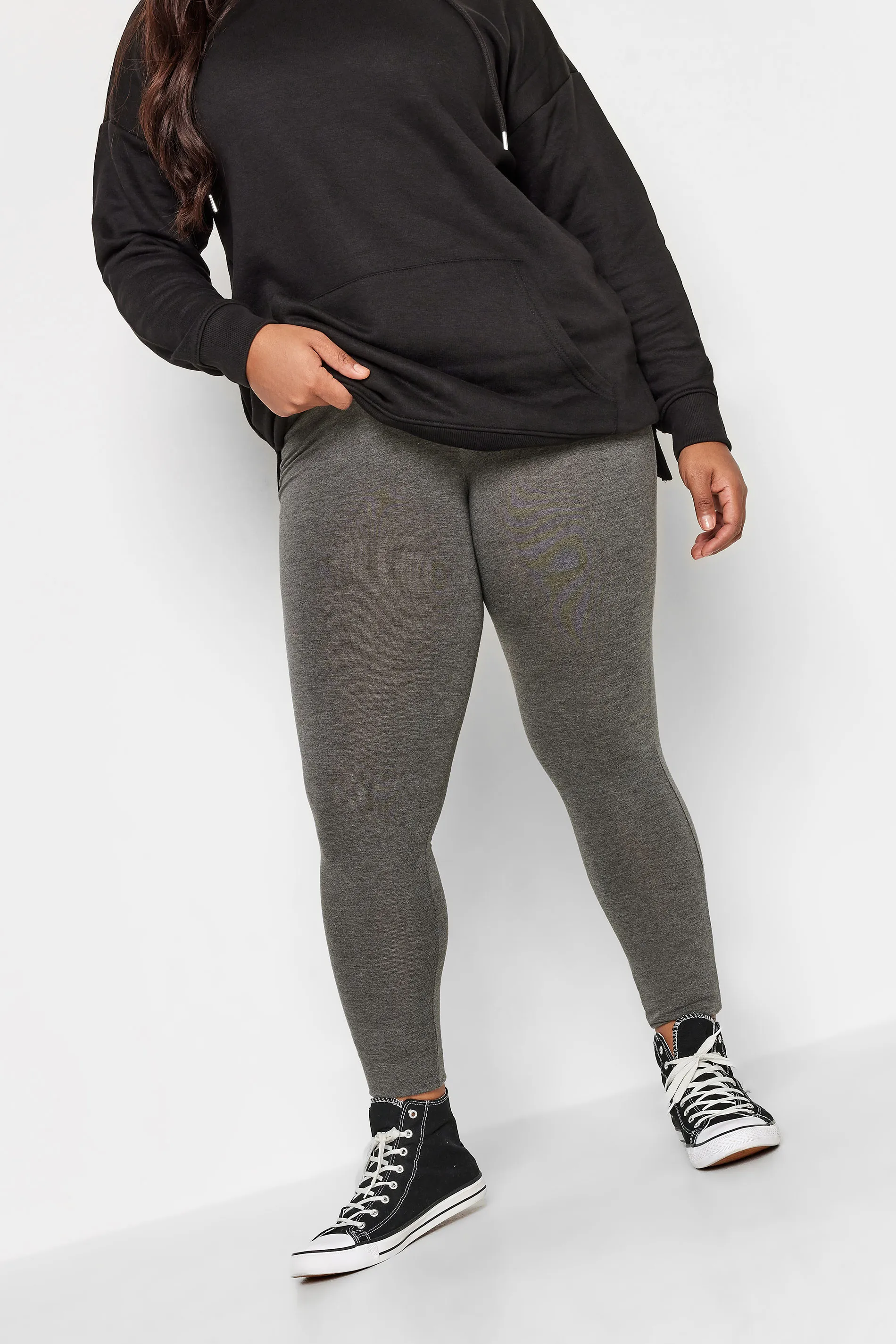 YOURS Curve Grey Soft Touch Stretch Leggings