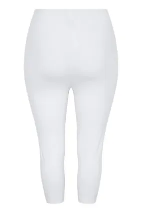 YOURS Curve White Lace Stretch Cropped Leggings